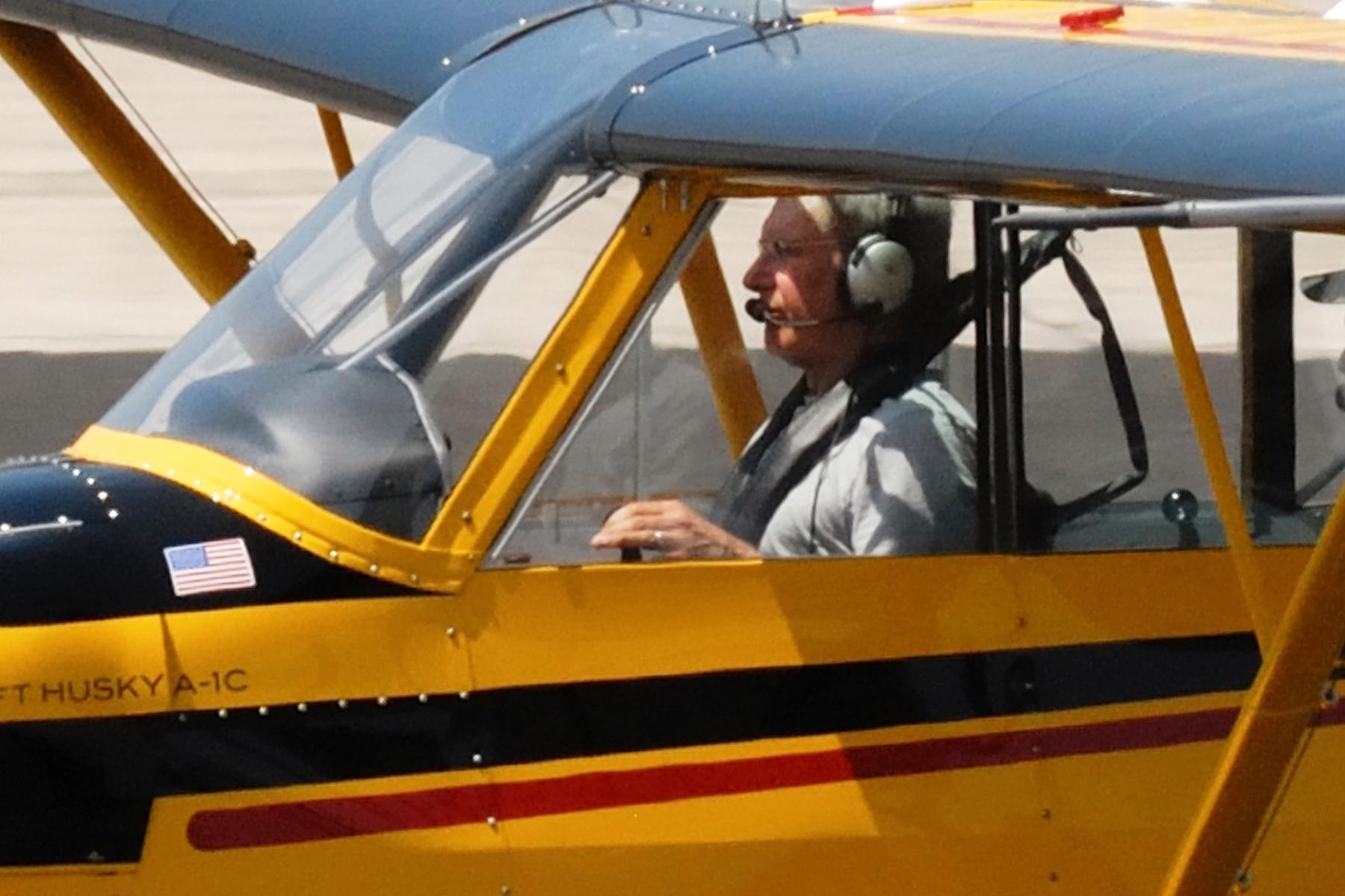 Harrison Ford vid en tidigare flygning vid  Santa Monica airport. Arkiv 2012