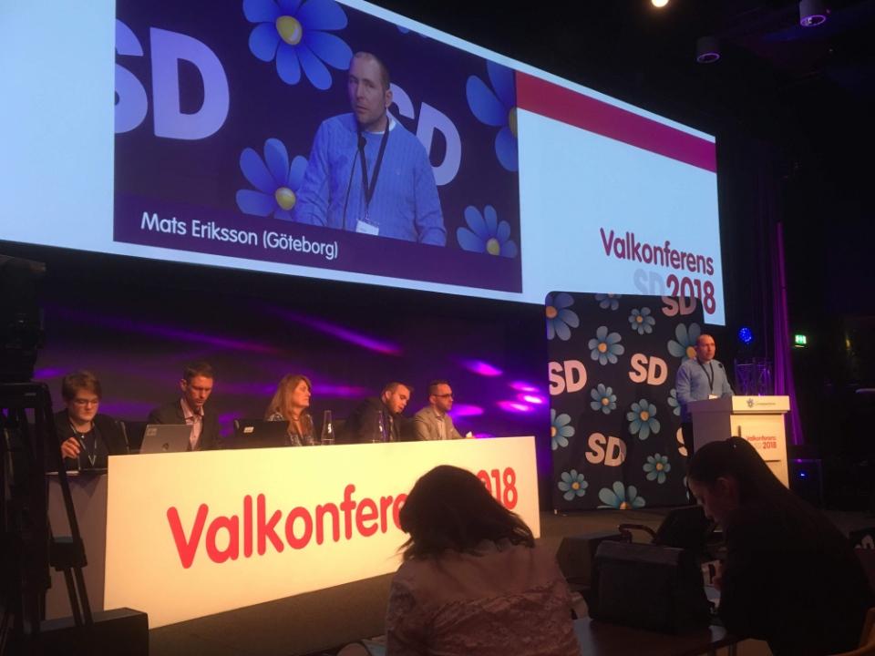 Mats Eriksson under SD:s valkonferens 2018. 