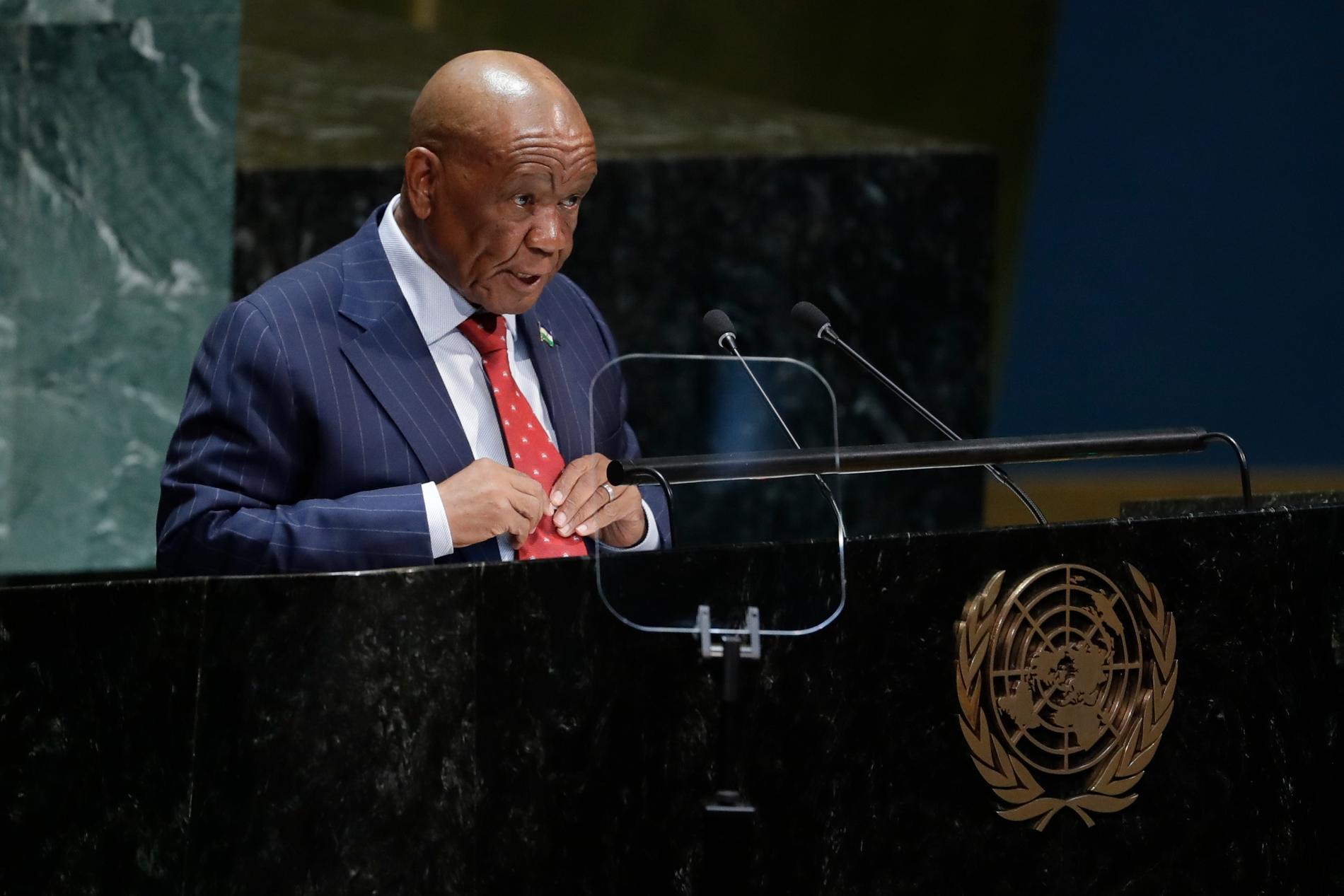 Lesothos premiärminister Thomas Thabane har kallats till förhör av polisen om misstänkt inblandning i det brutala mordet på hans tidigare fru. Arkivbild.