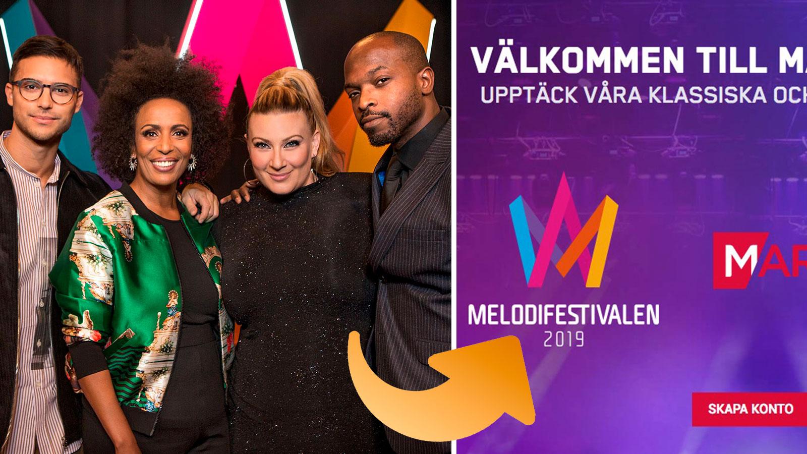 Årets upplaga av Melodifestivalen sponsras av ett spelbolag, som skyltar med festivalens logotype på sin startsida.