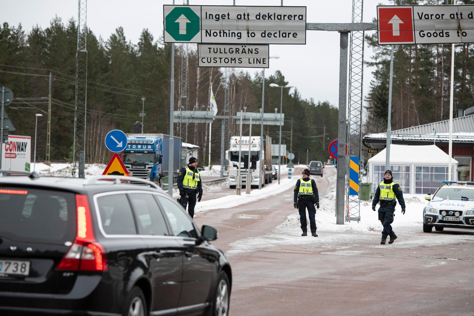 Gränsen mellan Norge och Sverige nära Charlottenberg på måndagen.