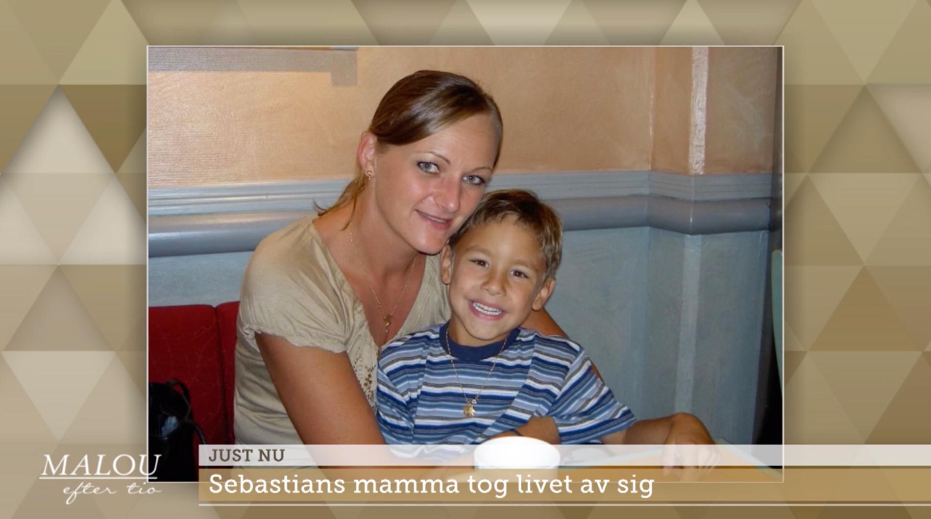 Sebastian Tadros som barn med sin mamma.