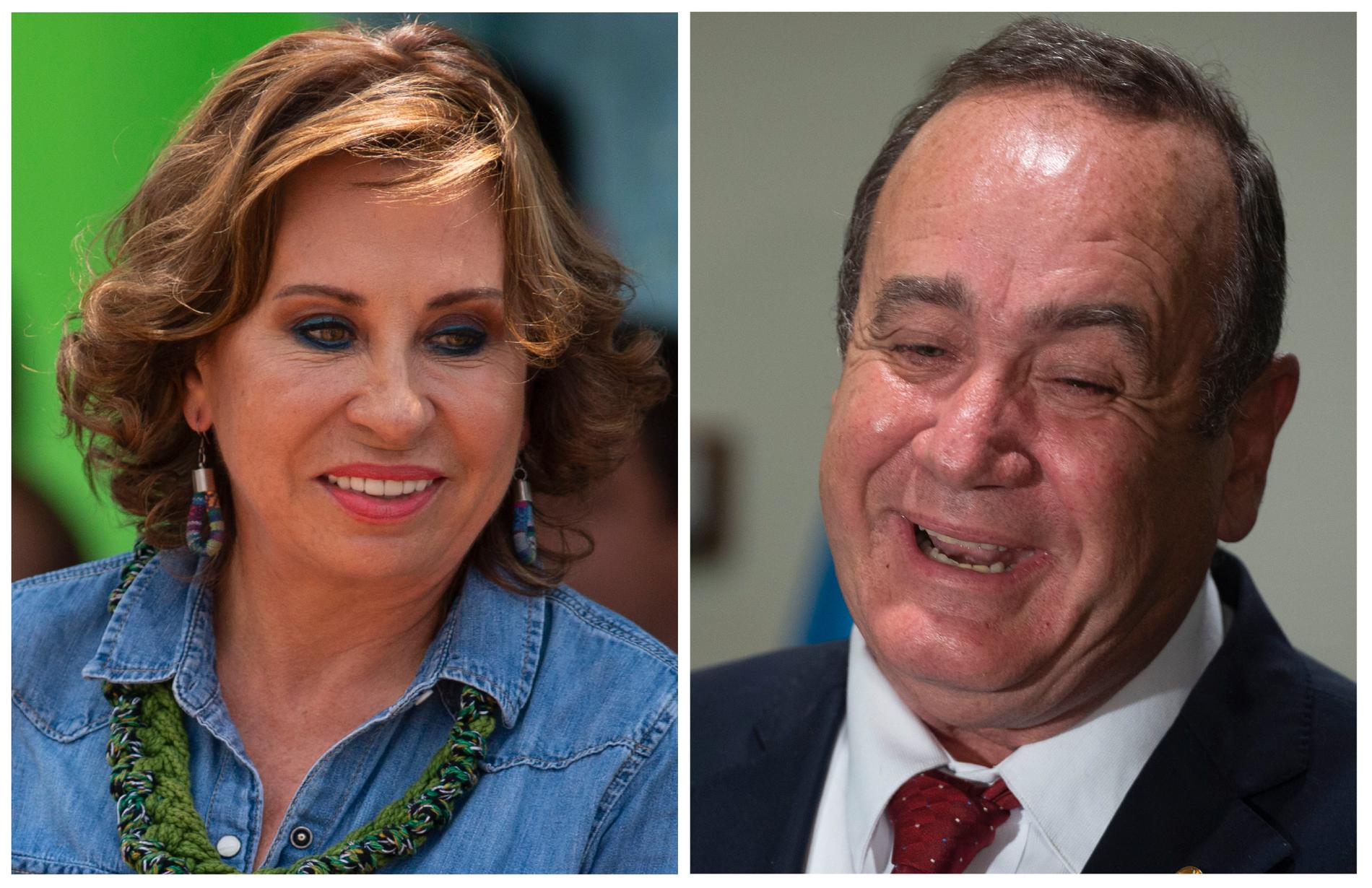 Valet står mellan Sandra Torres och Alejandro Giammattei. Arkivbild/montage.