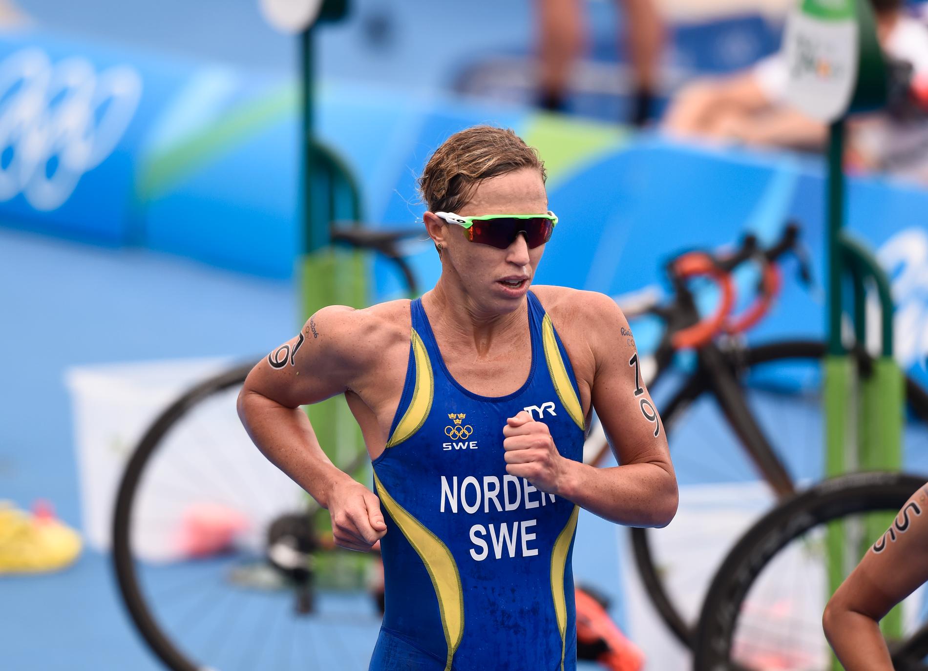 Triathleten Lisa Nordén under OS i Rio de Janeiro i fjol. Arkivbild.