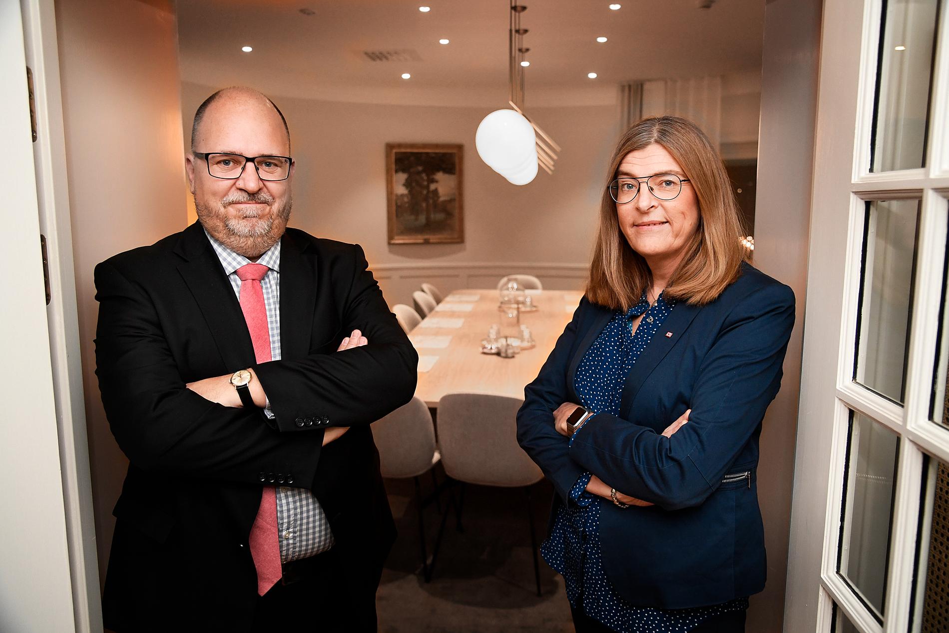LO:s ordförande Karl-Petter Thorvaldsson och vice ordförande Therese Gouvelin. 