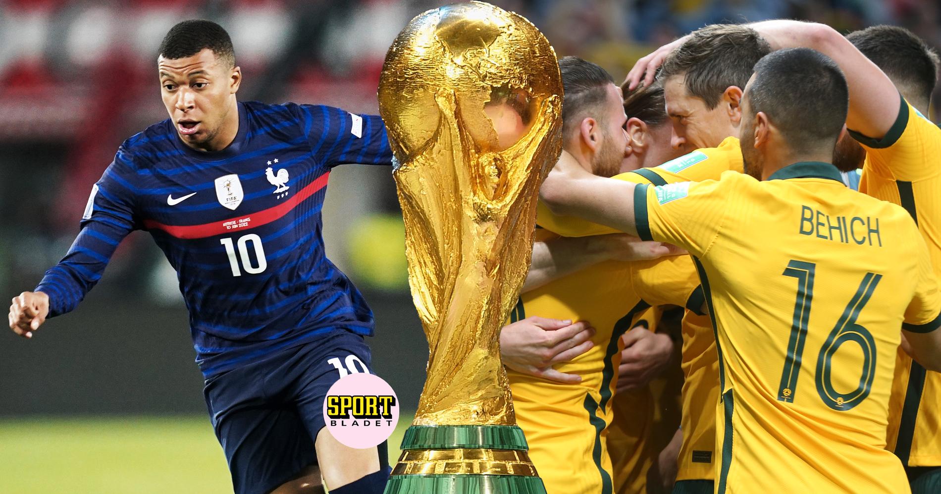 Frankrike möter Australien i fotbolls-VM 2022. 