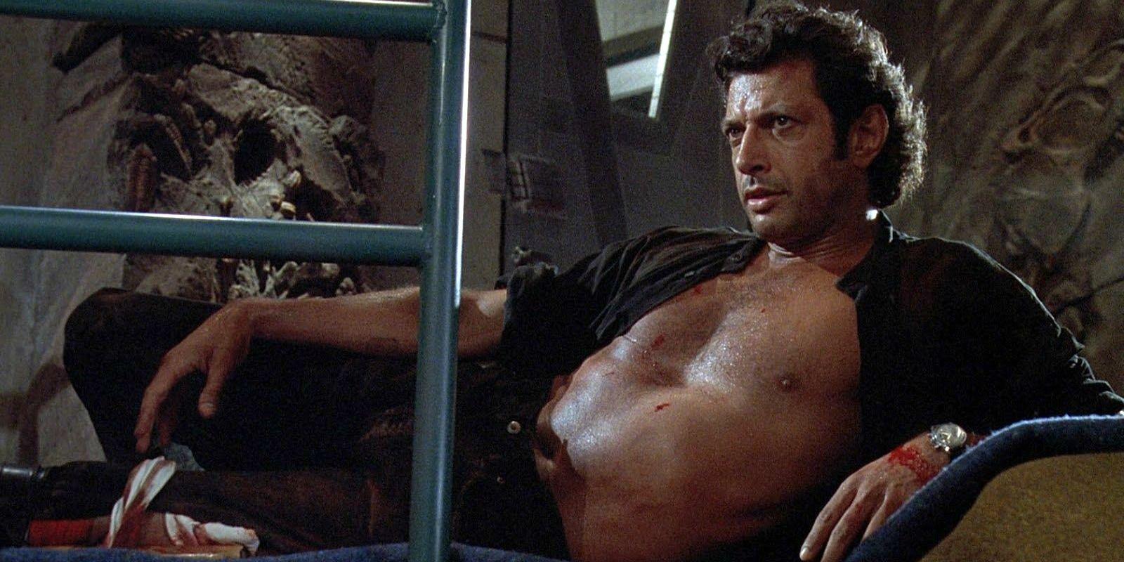 Ingen tampas med ilskna skräcködlor som Goldblum. Här i ”Jurassic Park” från 1993 