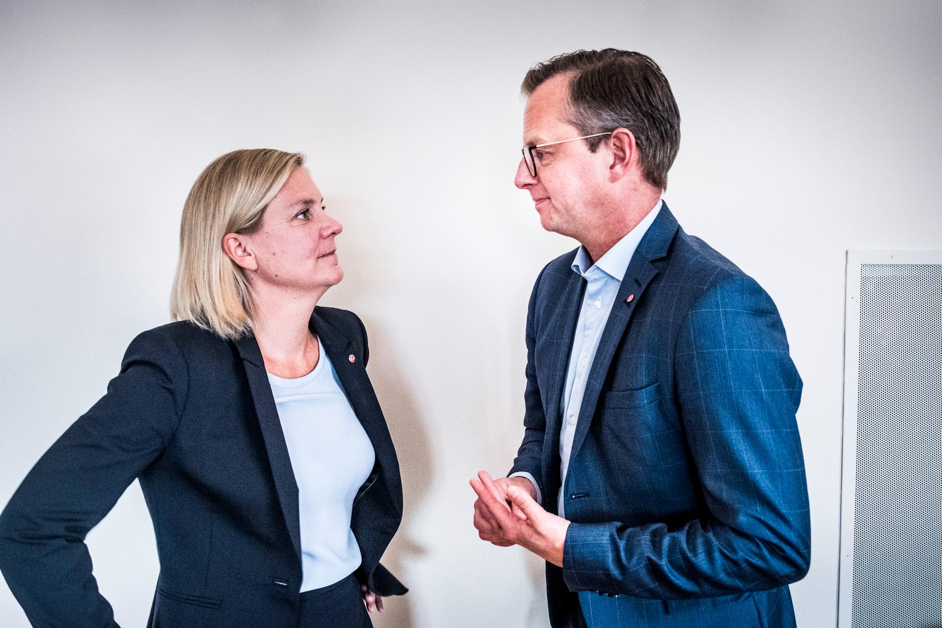 Magdalena Andersson och Mikael Damberg fotograferade inför valet 2018. Arkivbild.