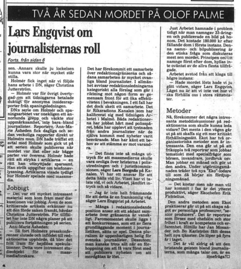 Ur tidningen Arbetet den 28 februari 1988.