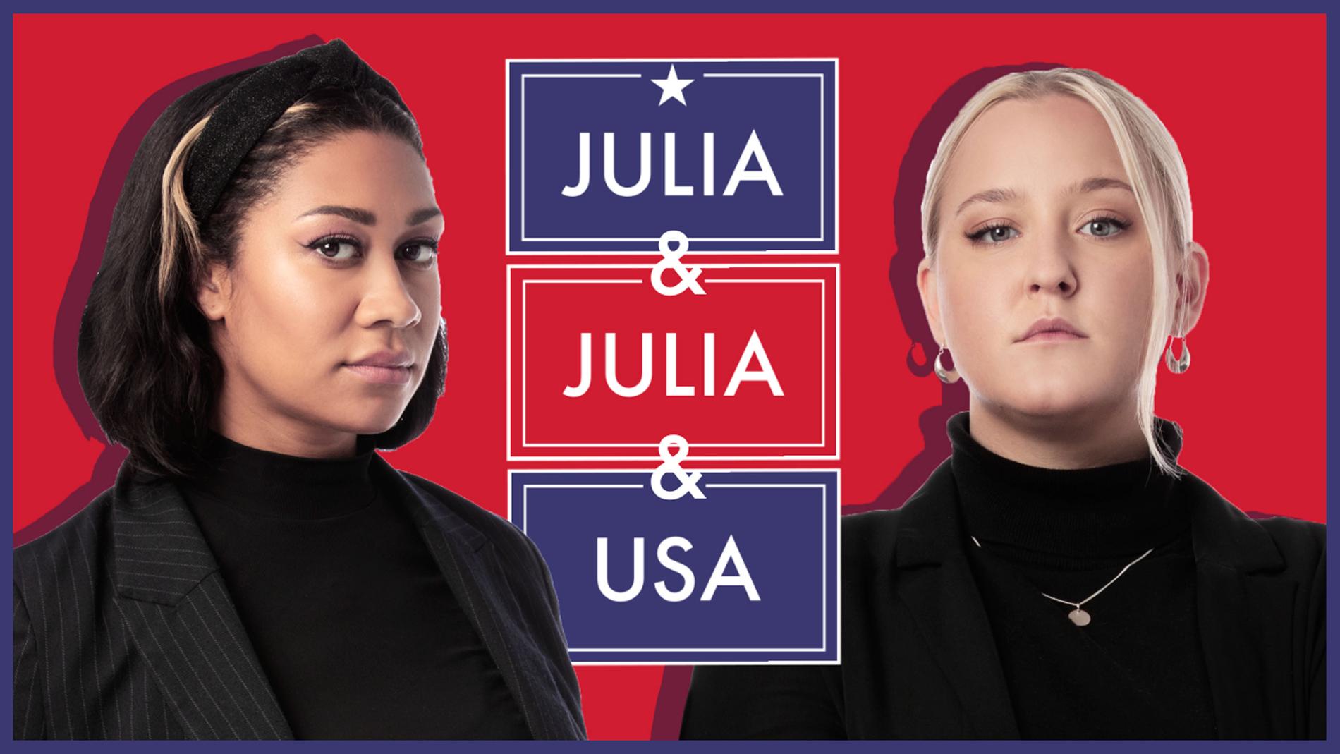 Julia Frändfors och Julia Lyskova från programmet ”Julia & Julia & USA”.