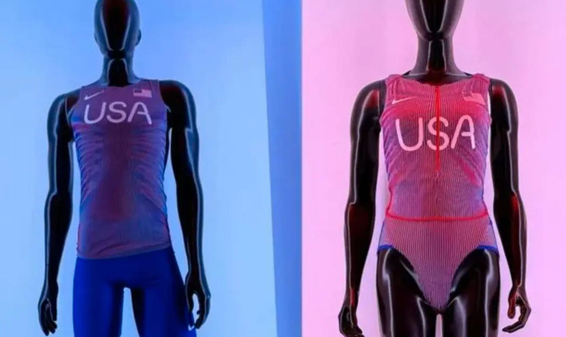 OS-dräkterna för de amerikanska manliga och kvinnliga friidrottarna.