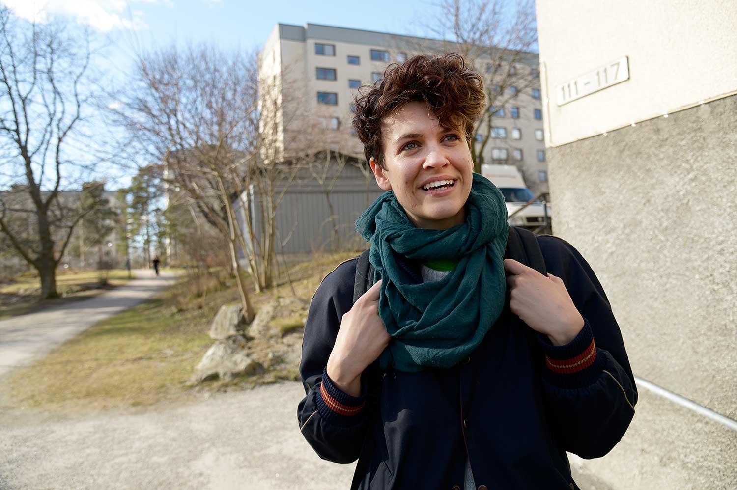 27-åriga Isabelle Zupanc älskar Bredäng: "Det är lugnt, mycket barnfamiljer och bra stämning."