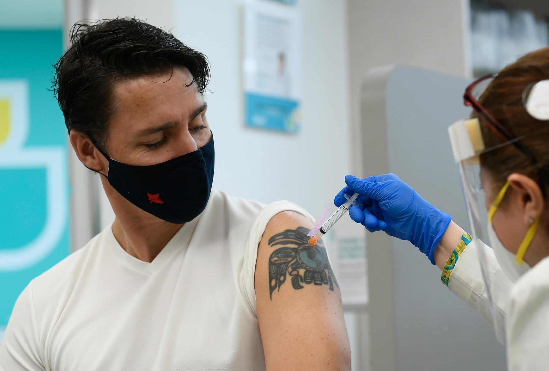 Kanadas premiärminister Justin Trudeau fick sin andra vaccindos i början av juli.