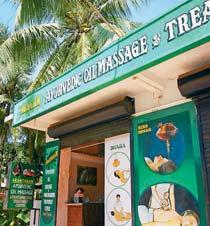 Ett av otaliga ställen i Goa där man kan få ayurvediska behandlingar och massage.