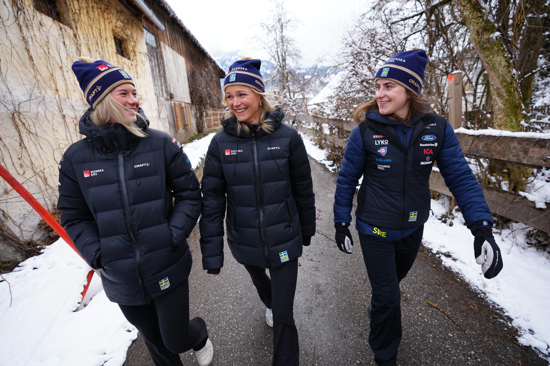 Maja Dahlqvist, Frida Karlsson, Ebba Andersson och Jonna Sundling (ej på bild) kör damernas 10 km.