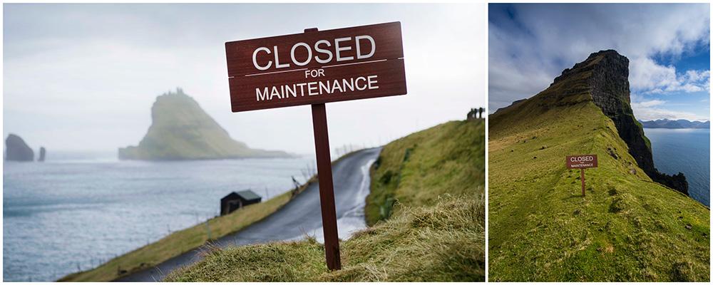 Stängt för underhåll! Färöarna rustar för fler turister. 