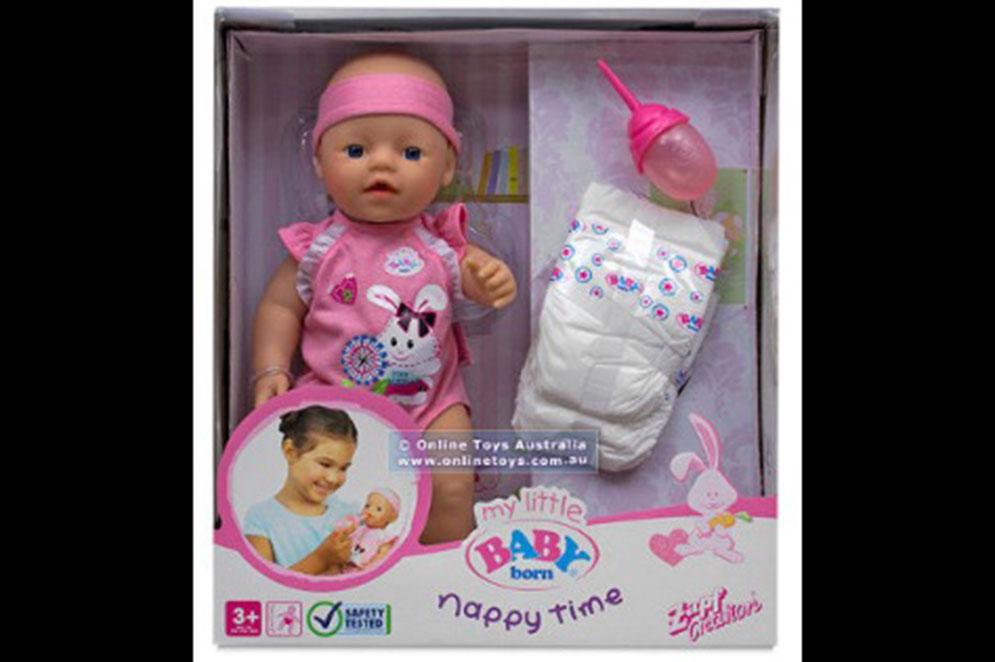 ”My Little Baby Born Nappy Time doll” heter dockan som gav ifrån sig aningen olämpliga ljud.