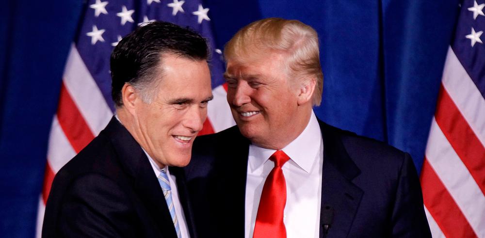 Mitt Romney och Donald Trump innan den ödesdigra valnatten...