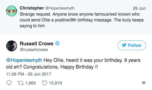 Russell Crowes fina tweet.