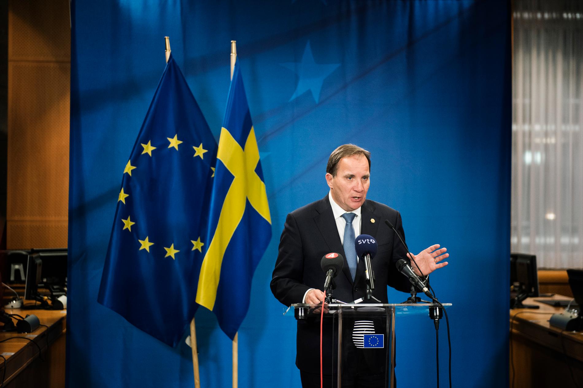 Statsminister Stefan Löfven på EU-möte.