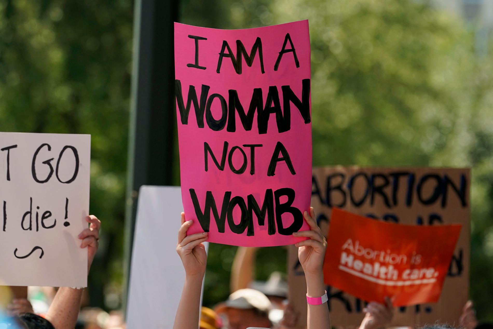 Demonstration för rätten till fri abort i Austin den 14 maj 2022.