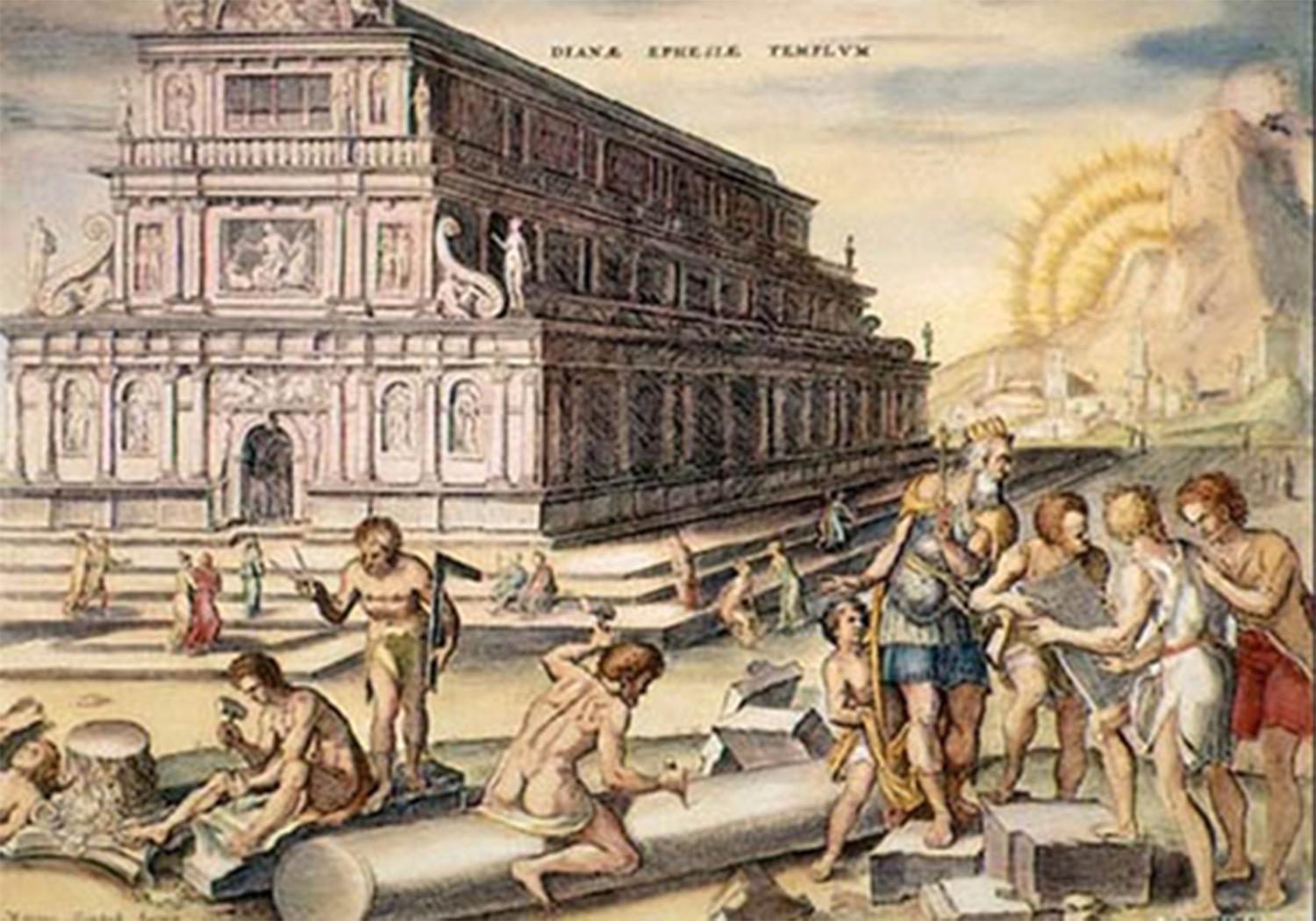 Slavar användes för att bygga Artemistemplet i Efesos, ett av världens sju underverk.