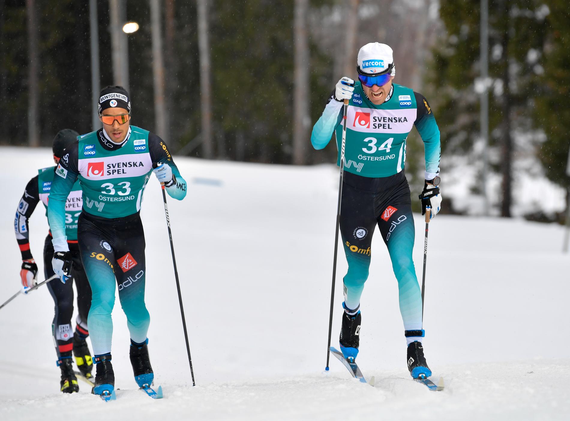 Maurice Manificat (till höger) känner stor oro inför covidtesterna i Tour de Ski 