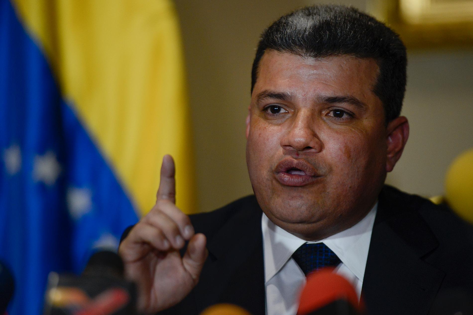 Luis Parra, ledamot i Venezuelas nationalförsamling, som brutit med oppositionsledaren Juan Guaidó. Arkivbild.
