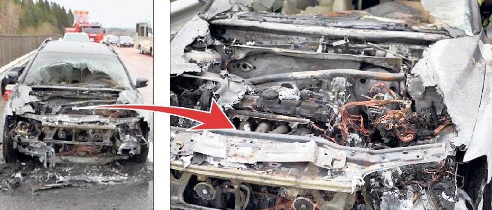 Tillverkaren kan inte konstatera konstruktionsfel eftersom motorn har brunnit upp.