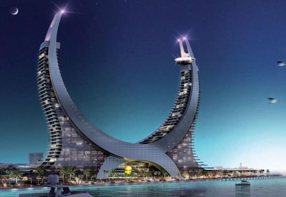 Hotellet Lusail Marina får en form som är inspirerad av symbolen för Qatar.