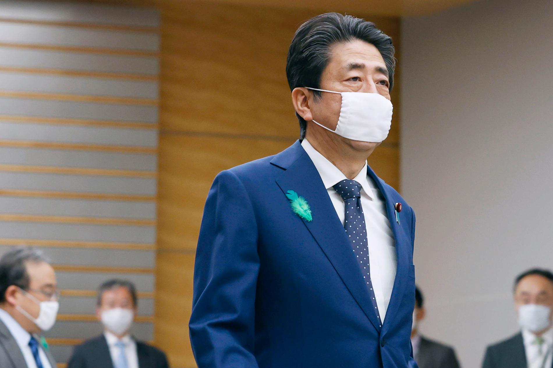 Japans premiärminister Shinzo Abe vid ett möte i huvudstaden Tokyo på torsdagen.