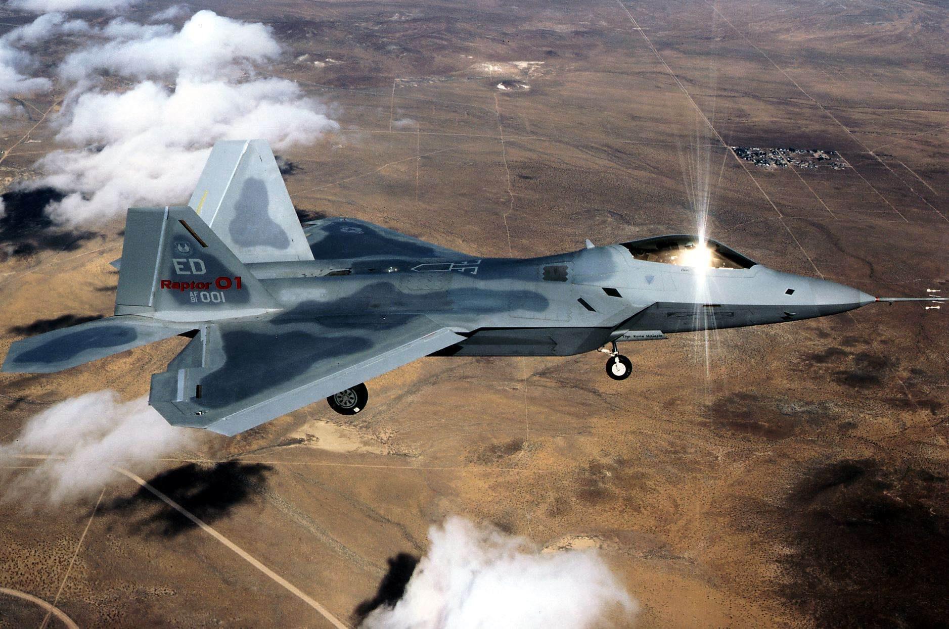 Amerikanskt F-22 plan.