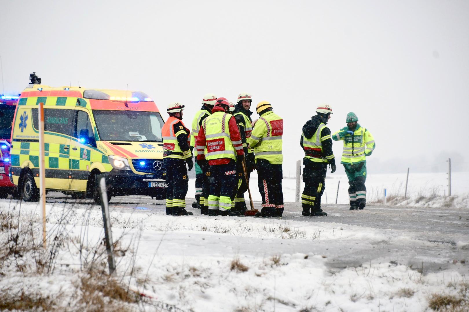 Den kraftiga halkan orsakade olyckor i Skåne på torsdagen. 