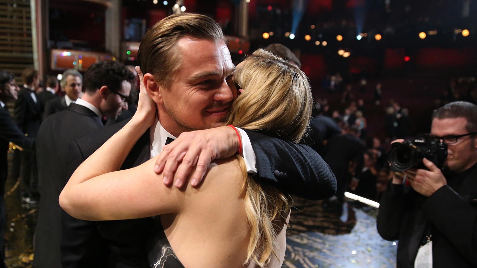 Leonardo DiCaprio och Kate Winslet på Oscarsgalan 2016.