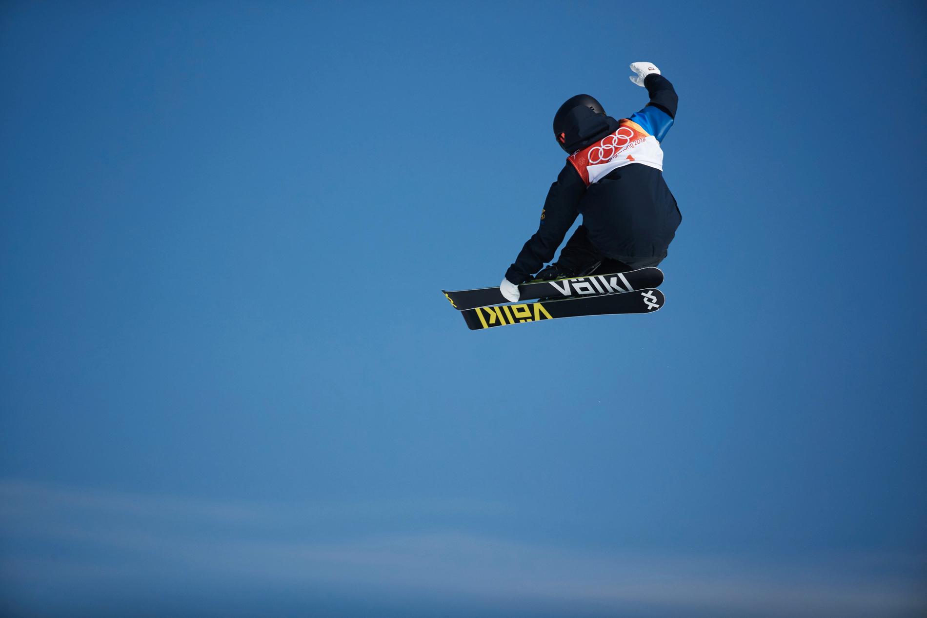 Jennie-Lee Burmansson i slopestyle i OS i Pyeongchang. Arkivbild.