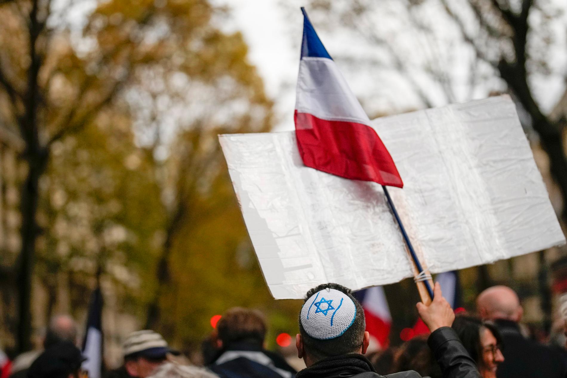 Demonstration mot antisemitismen i Paris i november 2023. 
