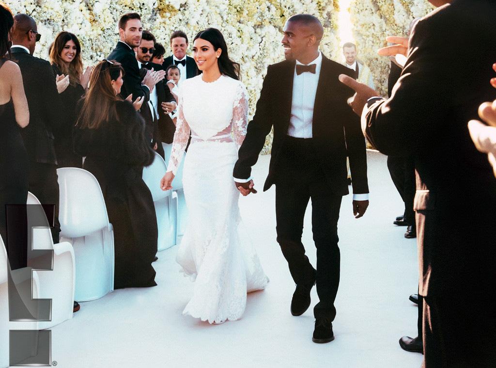 Kim och Kanye under bröllopet.