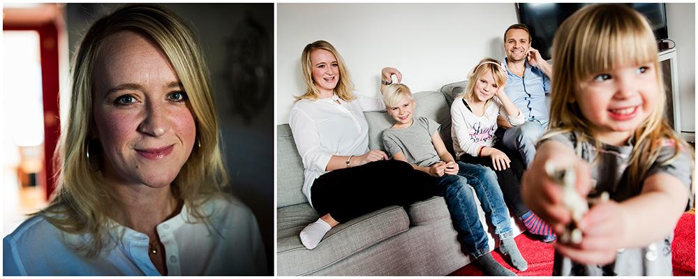 Annika Myhre reser ofta med hela familjen. Hon är resebloggare och driver podden Att resa tillsammans med Lisa Fahlåker. Lilla Nelly, 3 år, showar framför kameran hemma i Nynäshamn. 