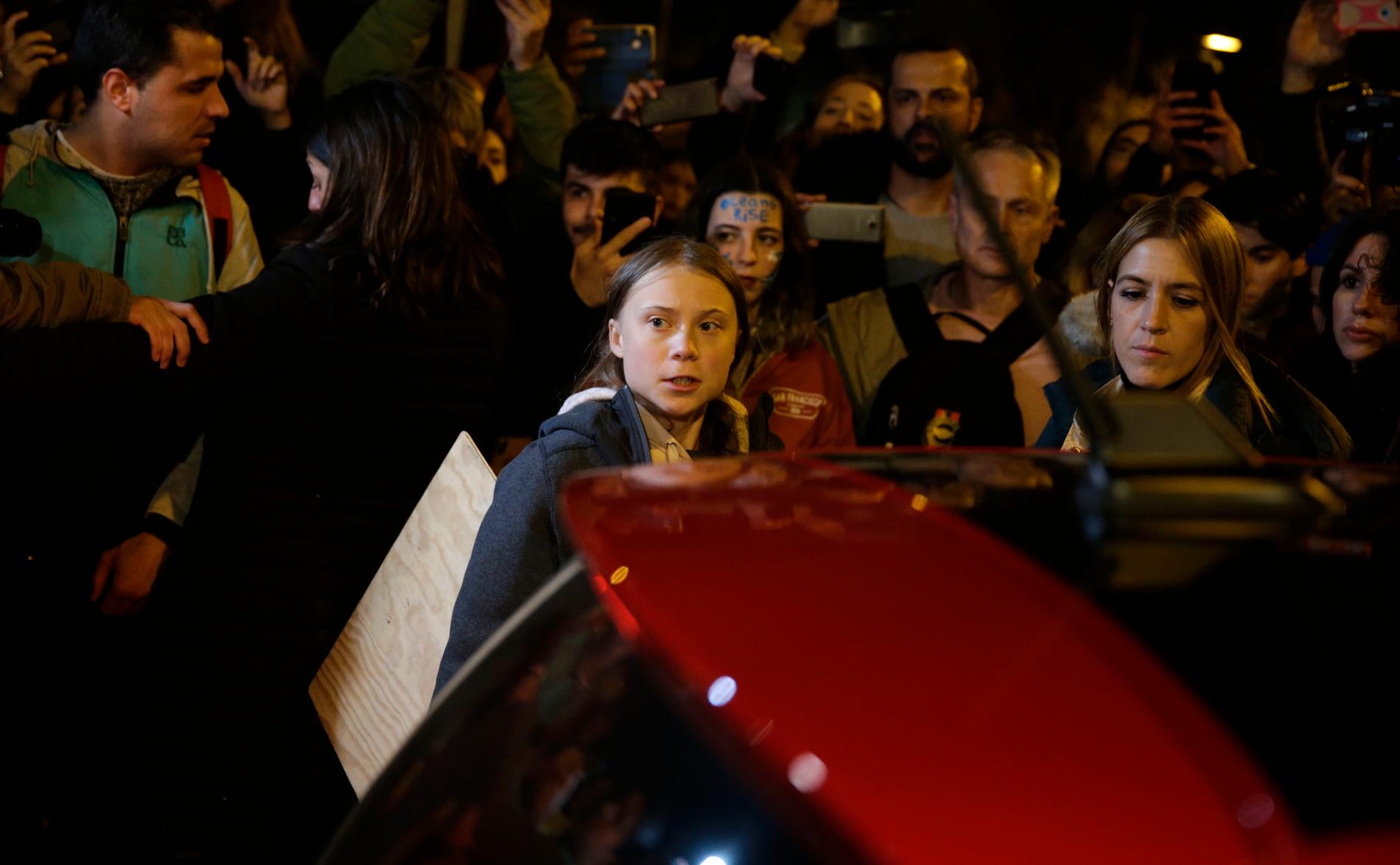 Greta Thunberg fick avbryta klimatprotesterna av säkerhetsskäl. Arkivbild.