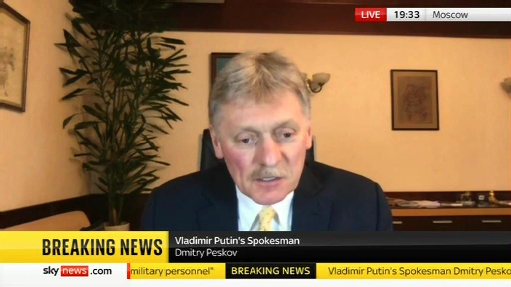Peskov i en intervju med Sky News
