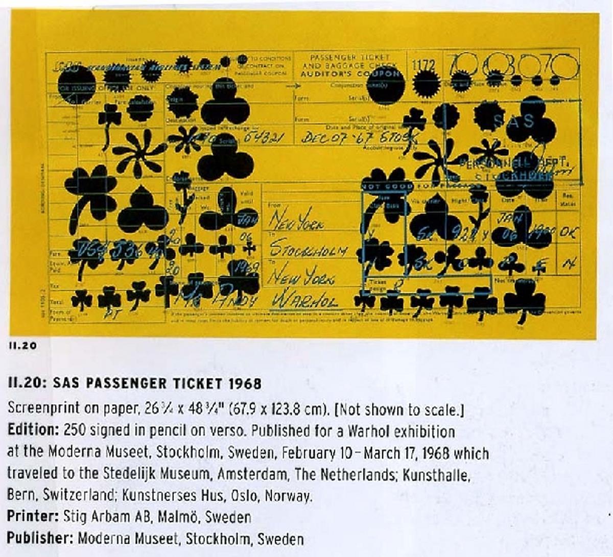 Tjuvarna stal bland annat ”SAS Passenger Ticket”, en tavla av Andy Warhol.