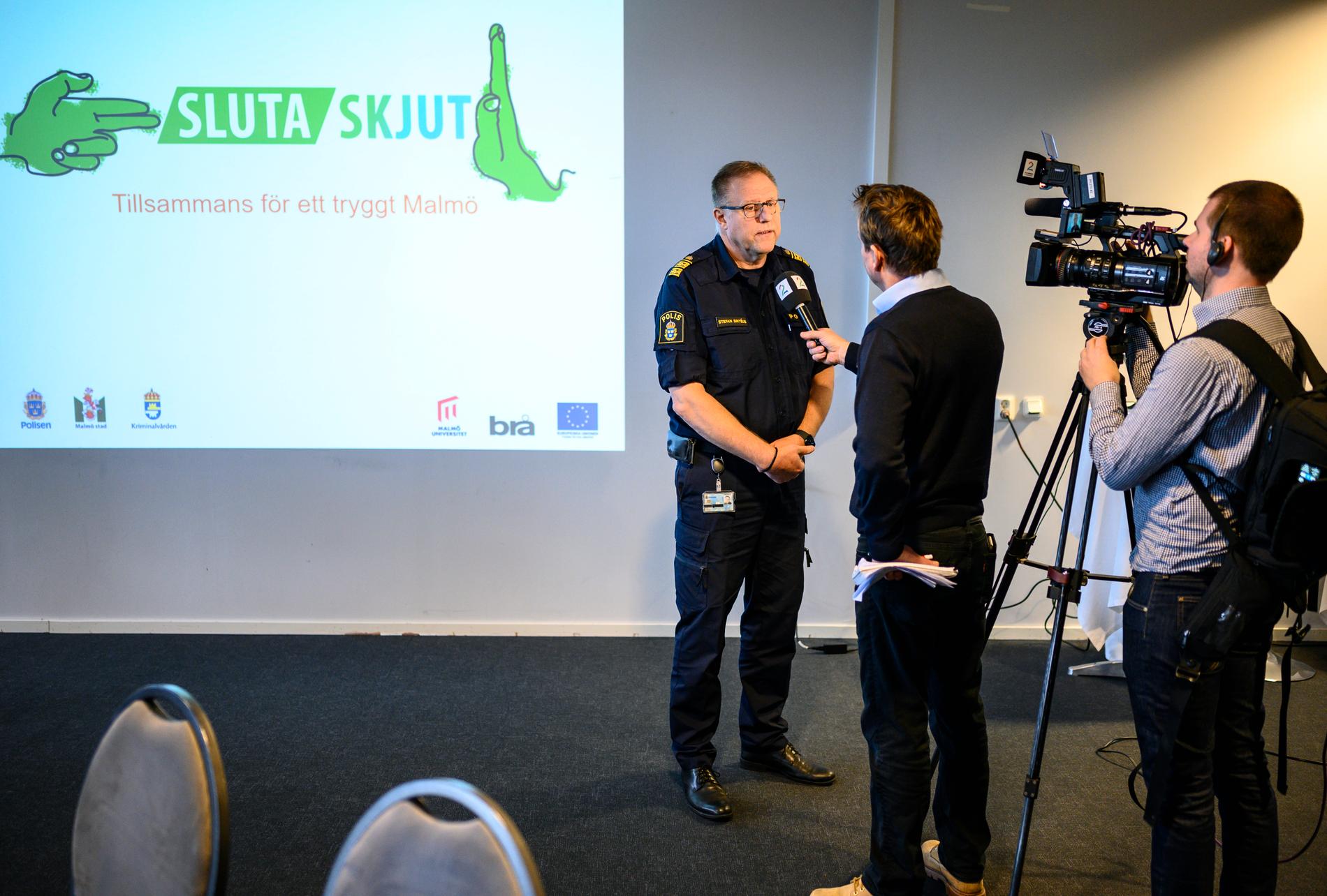 Stefan Sintéus, polisområdeschef i Malmö, berättar om projektet "Sluta skjut".