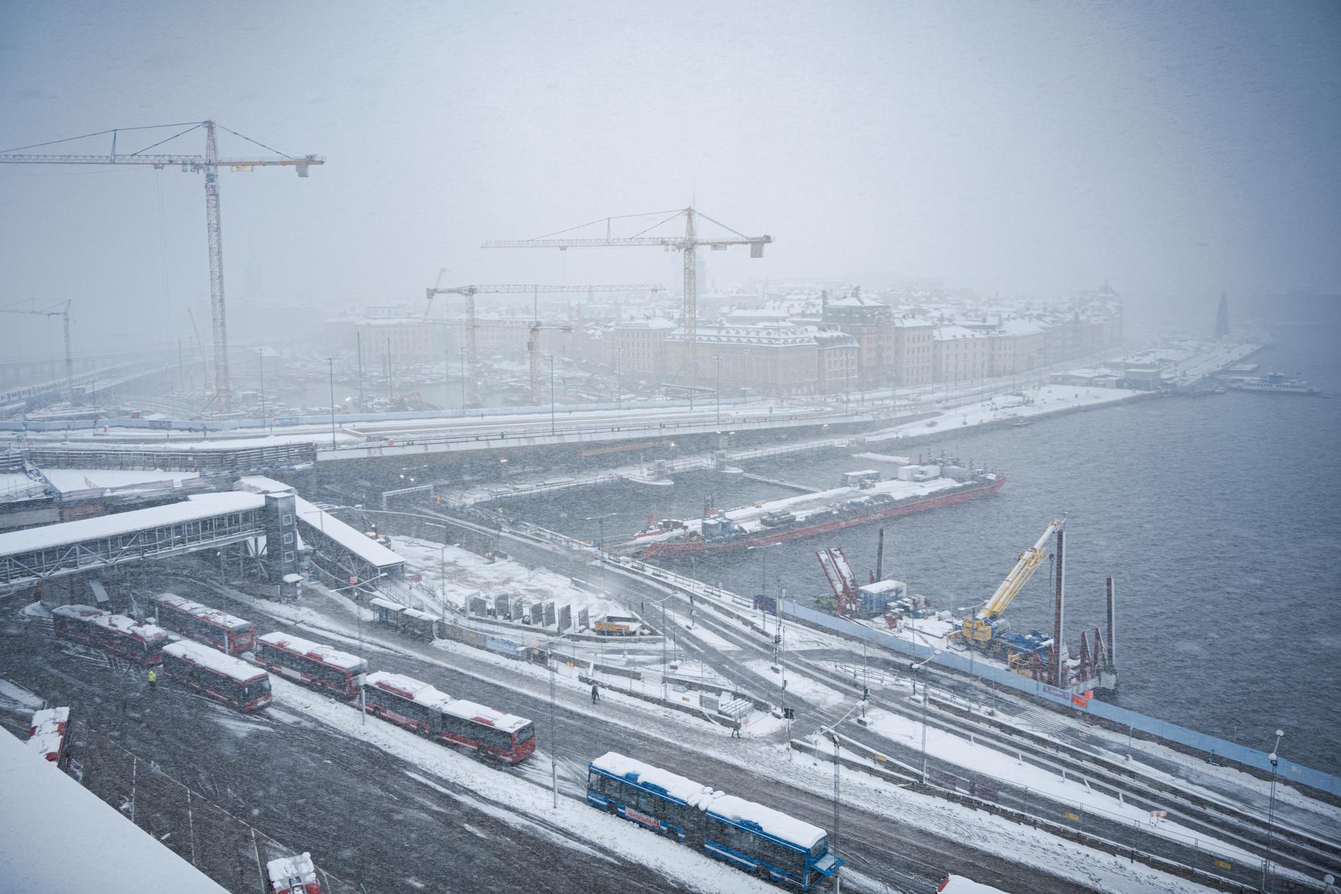 Stockholm i snön. 