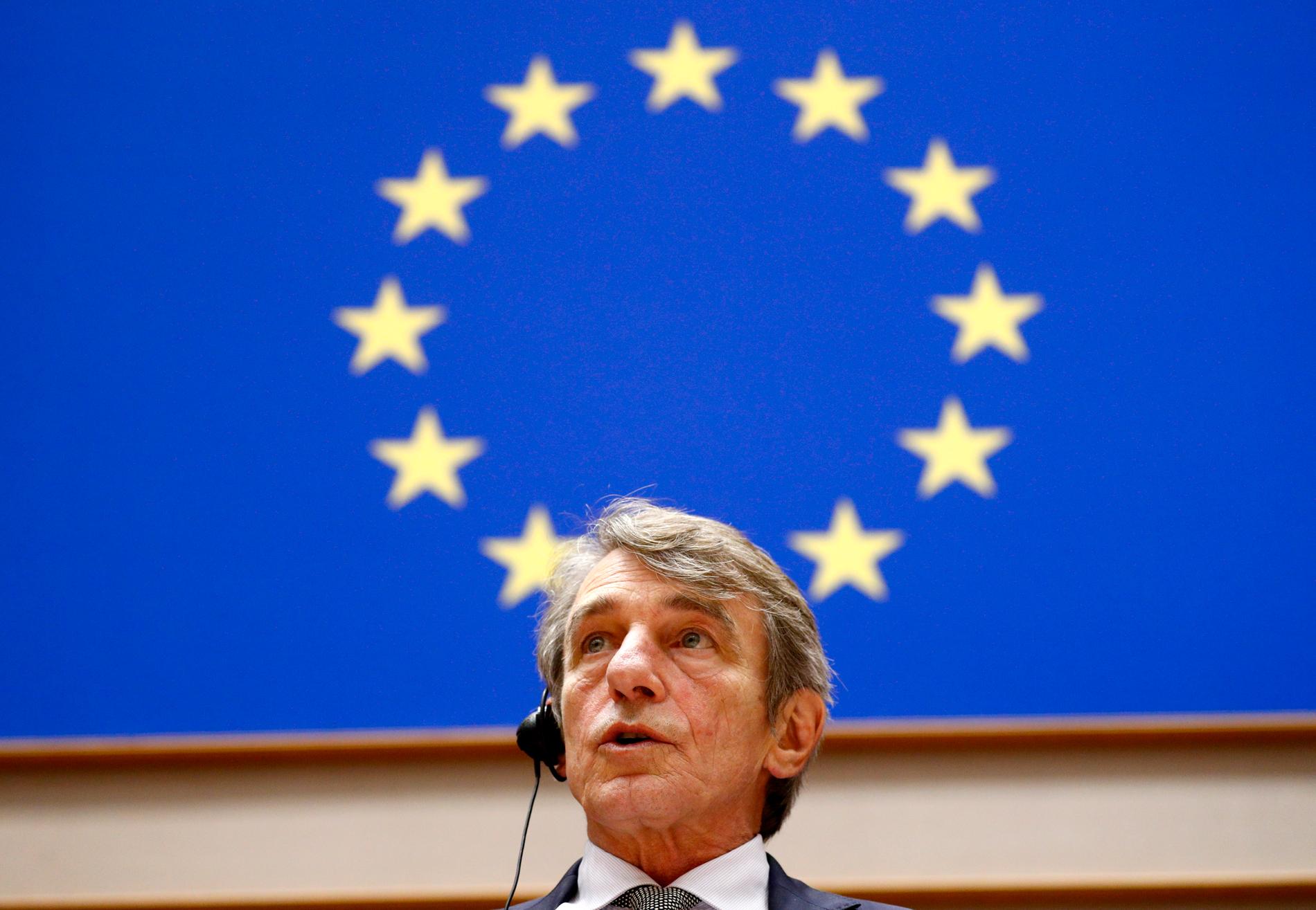 EU-parlamentets talman David Sassoli. Arkivfoto.