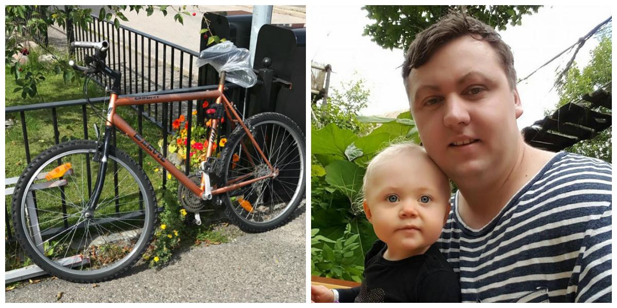 Johannes cykel blev stulen – och ersatt med en annan