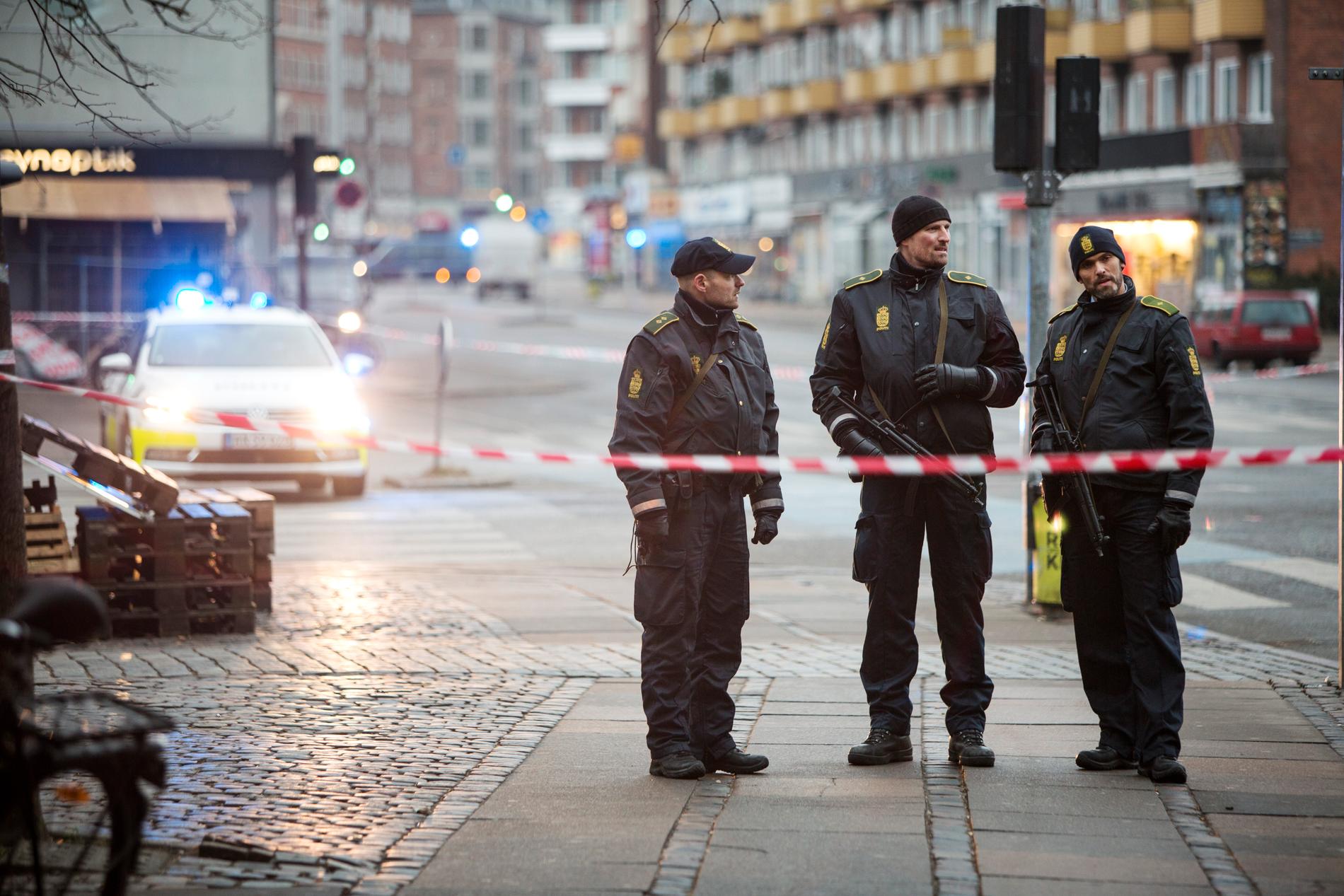 Terrorhotet mot Danmark ligger på den nästa högsta nivån i femgradig skada, bedömer dansk säkerhetspolis. Arkivbild från den 15 februari 2015, dagen efter terrordådet i Köpenhamn.