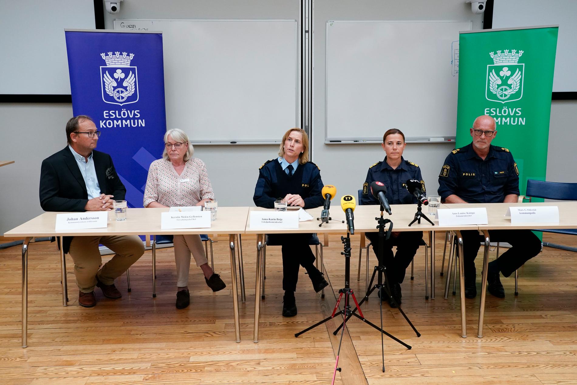 Presskonferens efter attacken i Eslöv