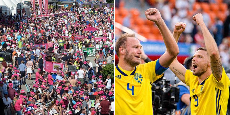 Solvalla sänder åttondelsfinalen i VM mellan Sverige och Schweiz, följt av topptrav på nationalarenan på tisdag.