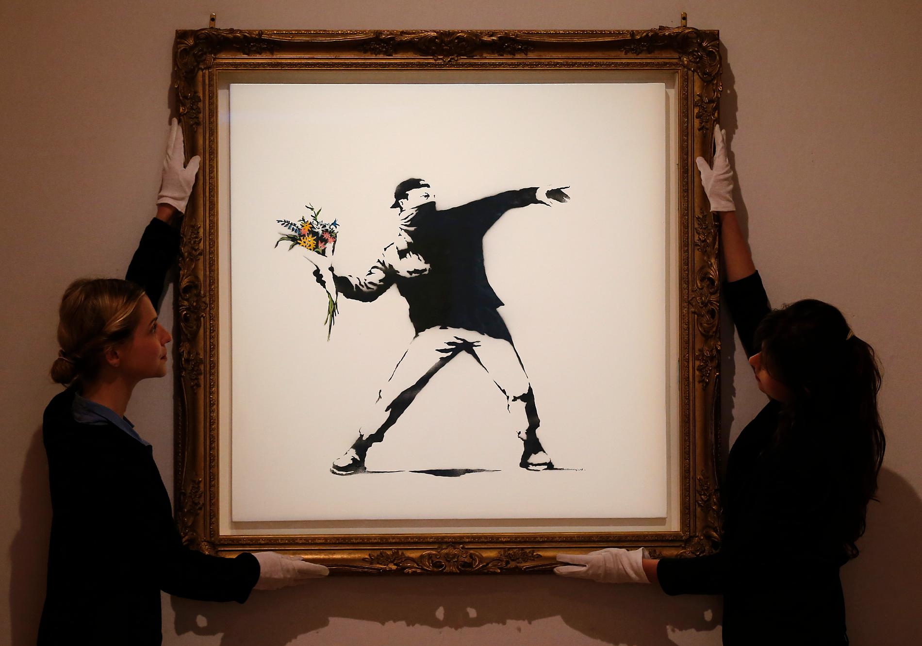 Banksy-tavla till auktion. 