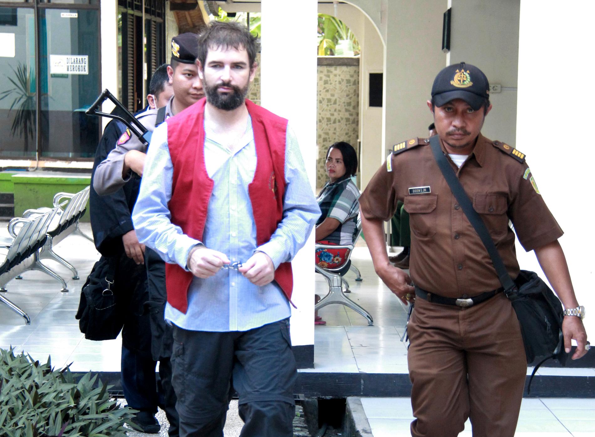 Fransmannen Felix Dorfin, som dömts för narkotikasmuggling i Indonesien, har fått sitt dödsstraff omvandlat till 19 års fängelse. Arkivbild